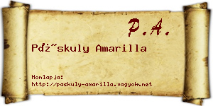 Páskuly Amarilla névjegykártya